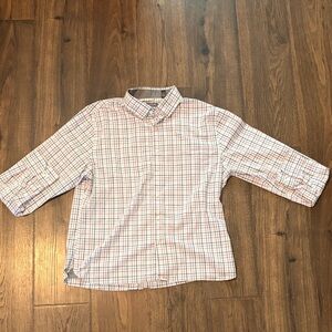 Van Heusen Plaid Button Down Shirt XL Kids | Red Blue White | Lightweight Casual